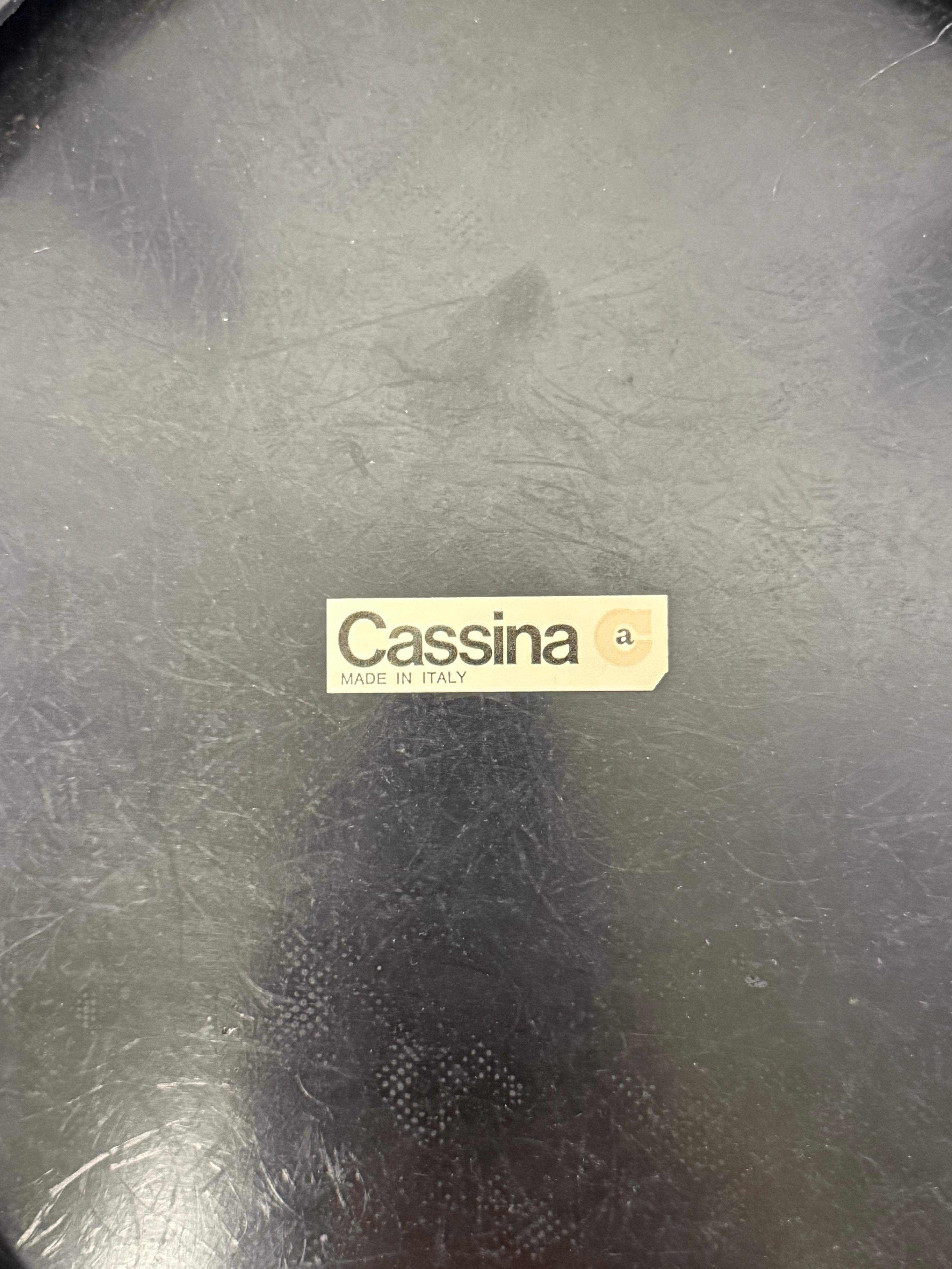 Mario Bellini Sillas de Comedor Cab 413 de Cuero Negro para Cassina, Juego de Ocho en venta 12