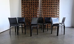 Mario Bellini Black Leather "Cab" Chairs for Cassina