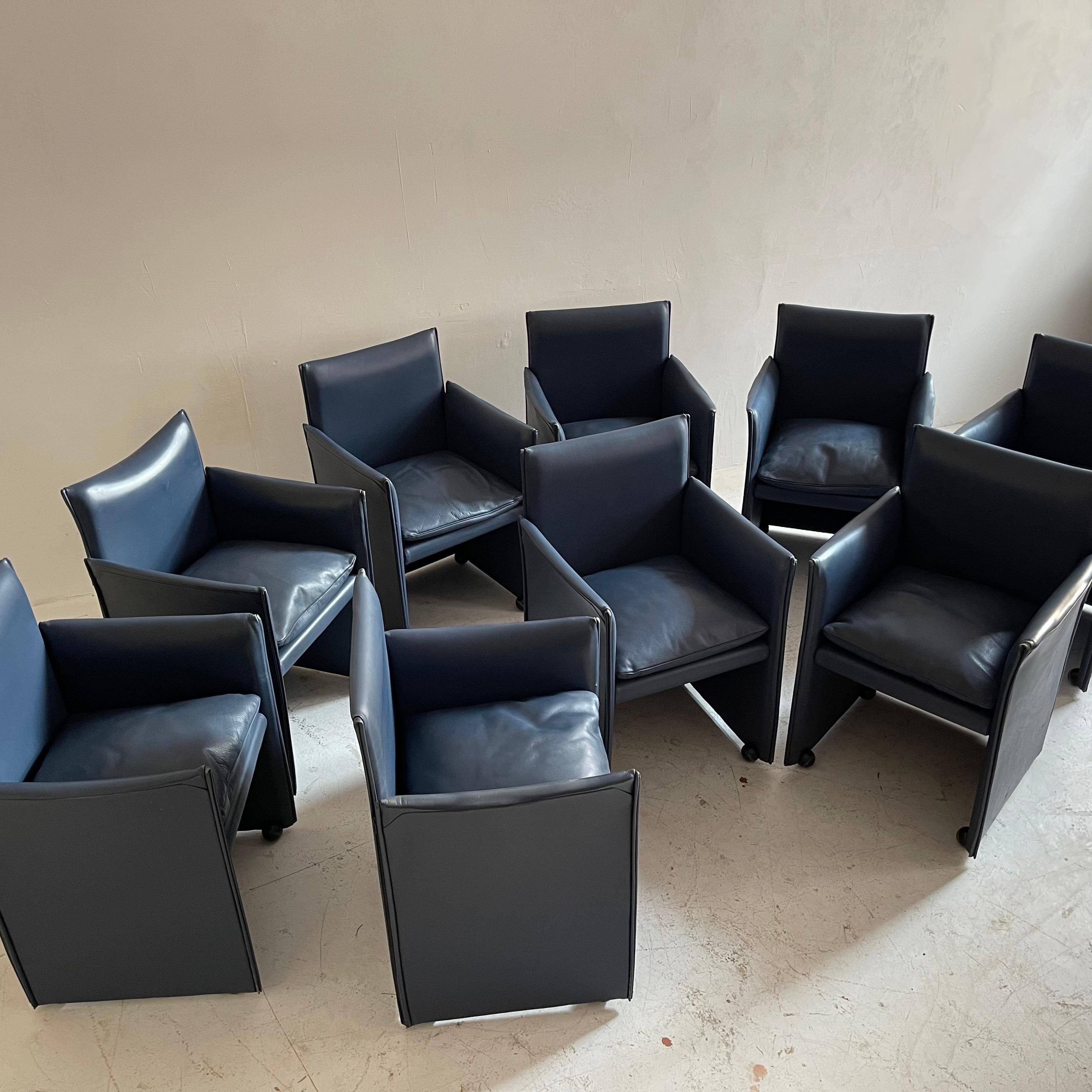 Mario Bellini Breaker Armchair by Cassina 1970s, Set of 9 In Good Condition In Vienna, AT