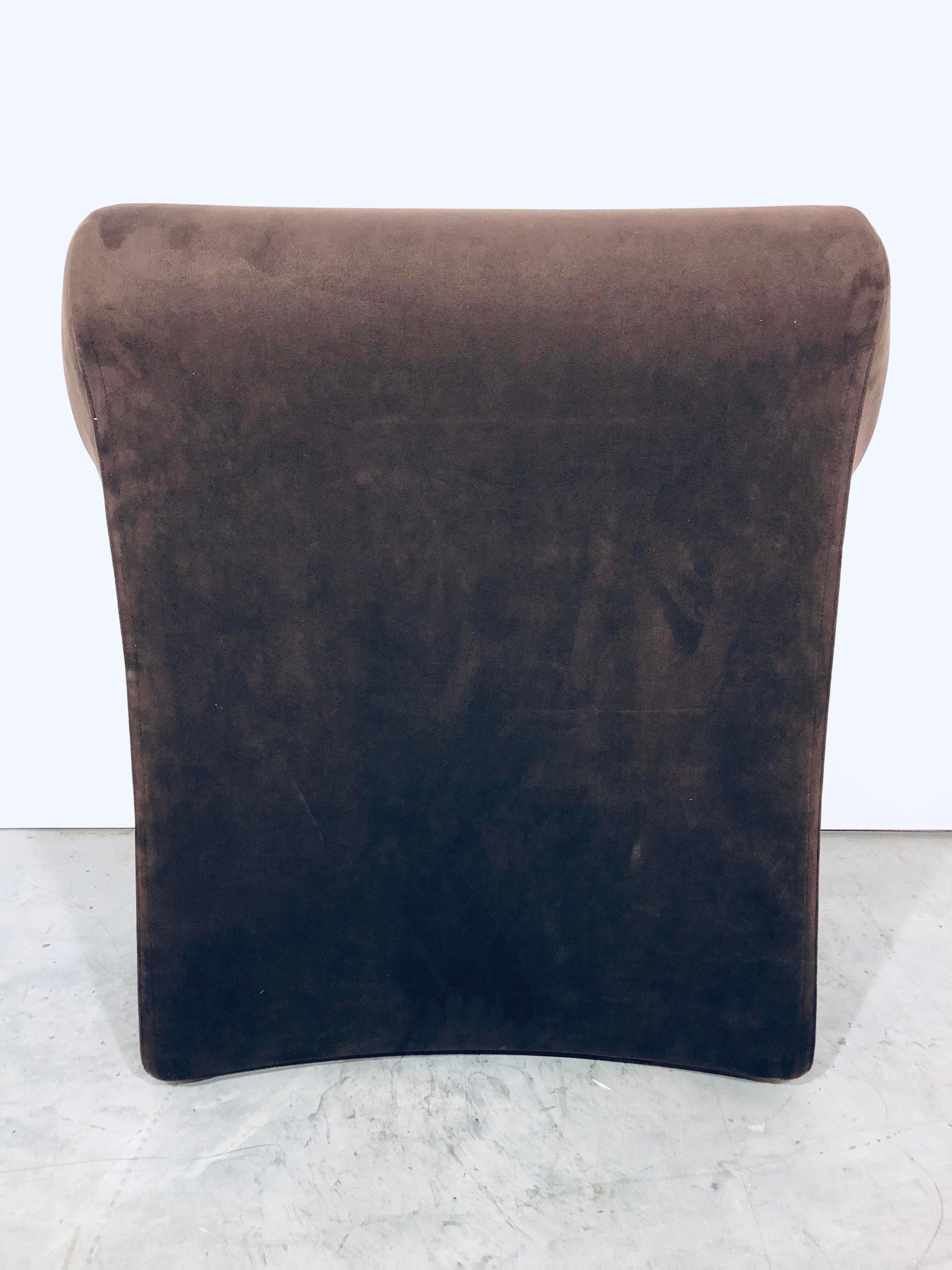 Mario Bellini Brown Ultra Suede “Tentazione” Chair for Cassina, Italy, 1970s 1