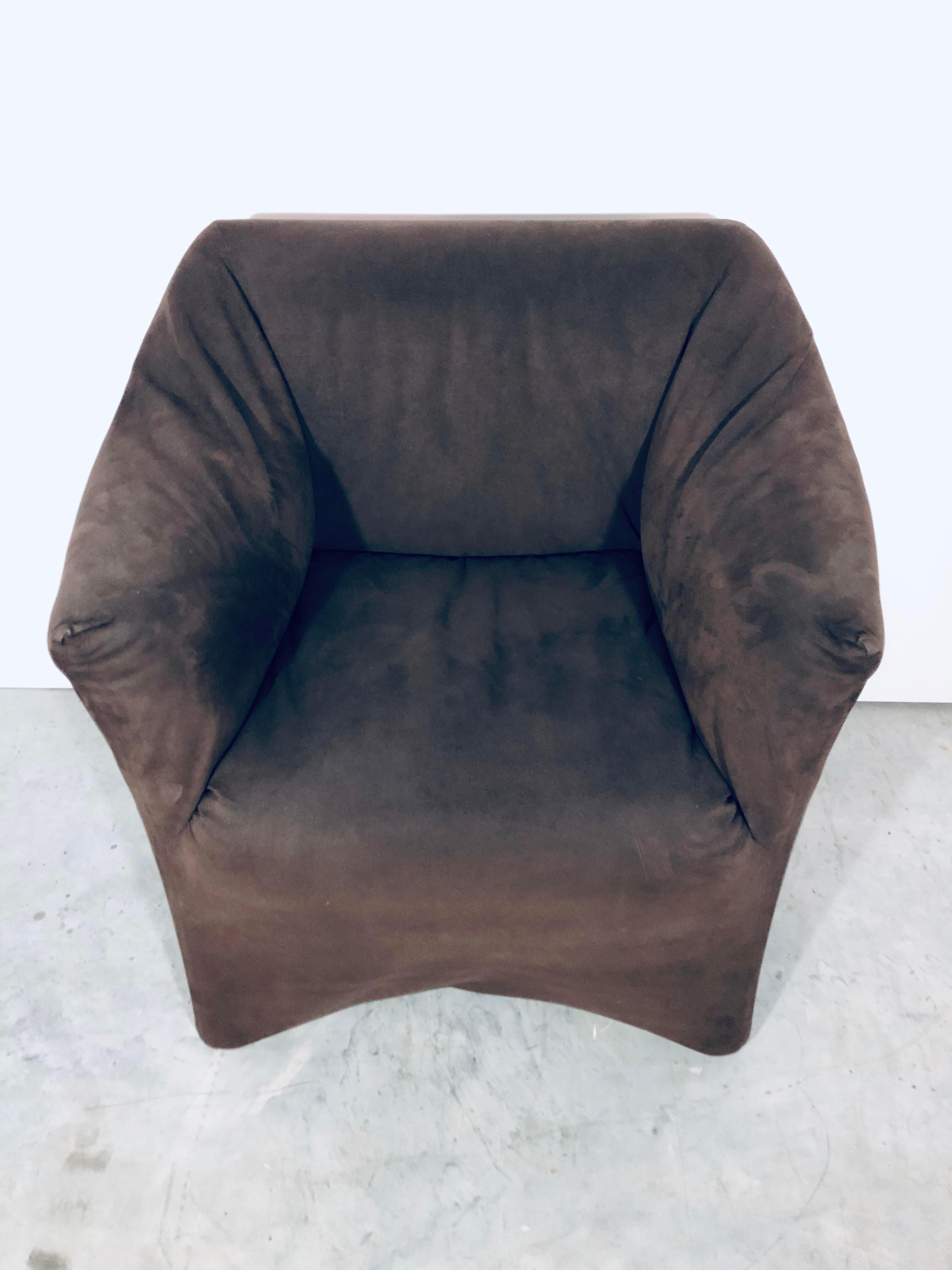 Mario Bellini Brown Ultra Suede “Tentazione” Chair for Cassina, Italy, 1970s 2