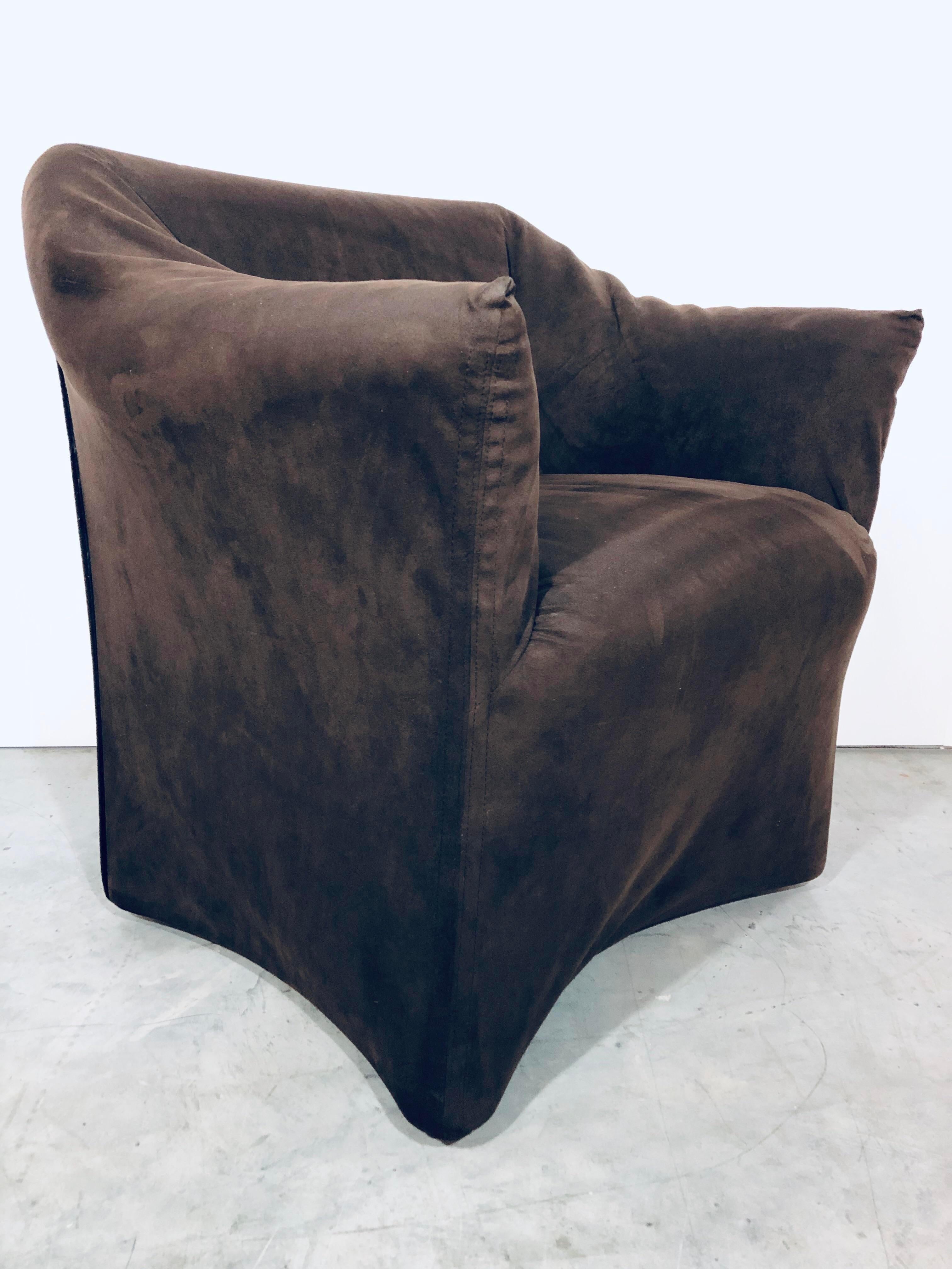 Mario Bellini Brown Ultra Suede “Tentazione” Chair for Cassina, Italy, 1970s In Good Condition In Miami, FL