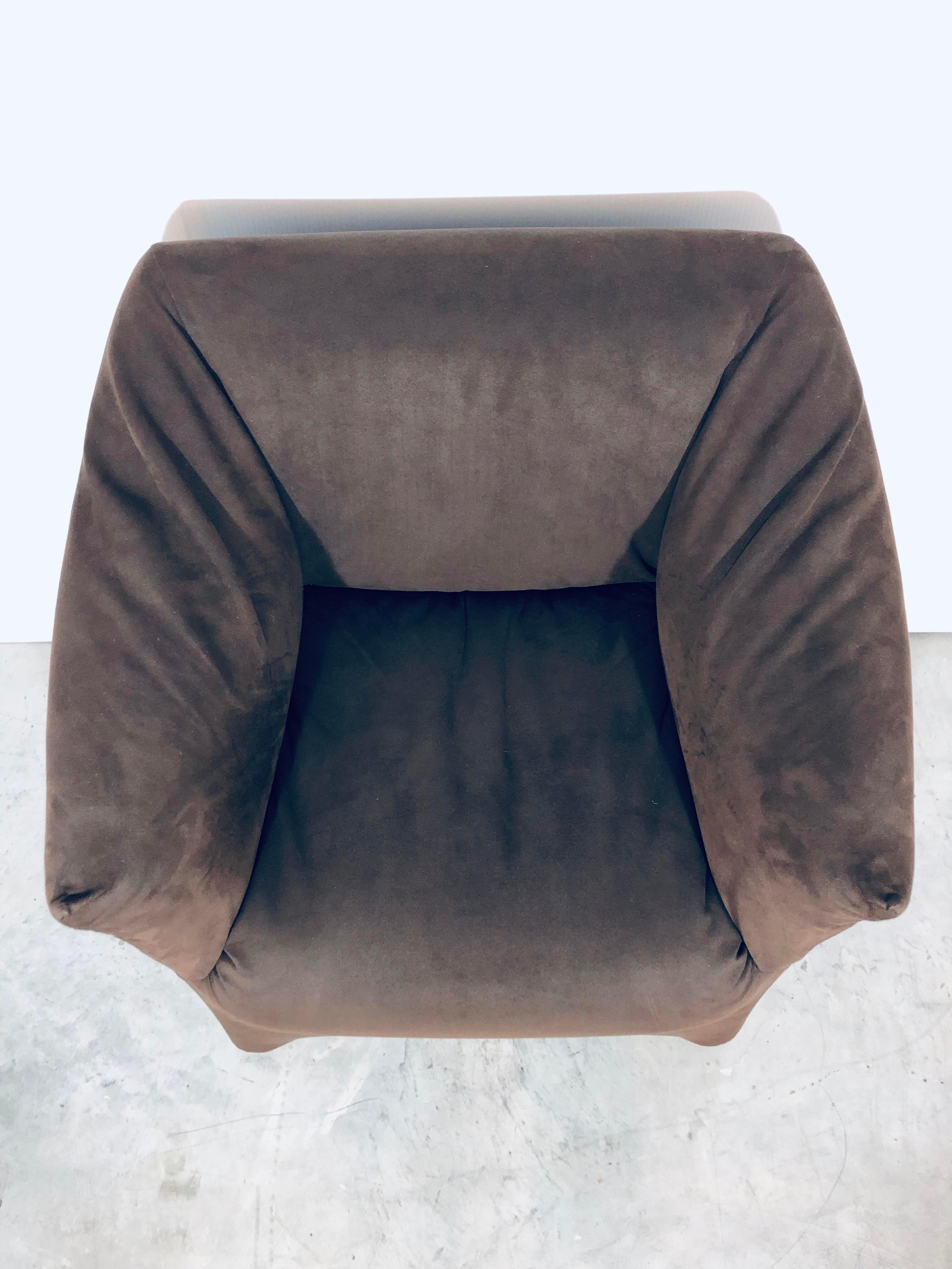 Leather Mario Bellini Brown Ultra Suede “Tentazione” Chair for Cassina, Italy, 1970s