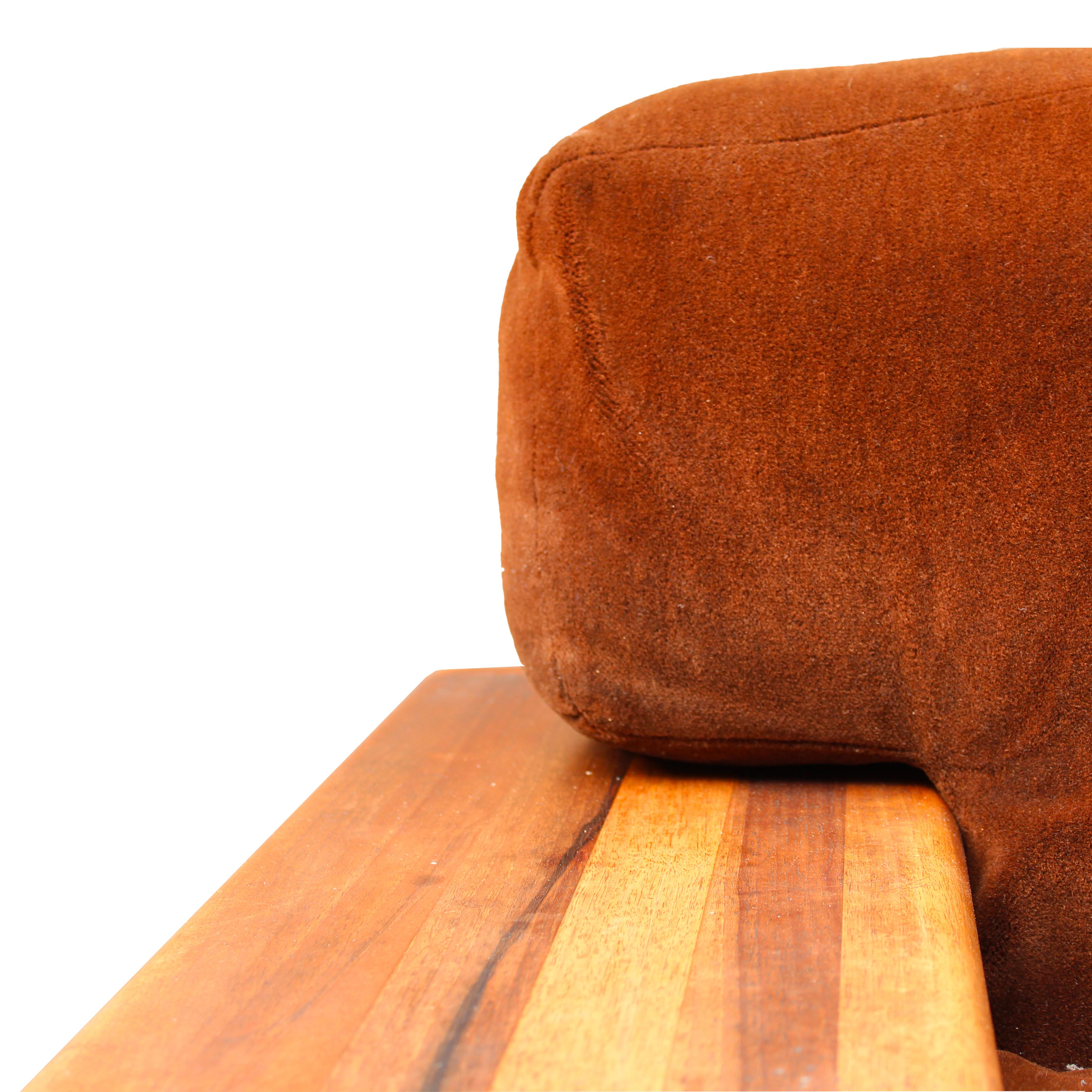 Mario Bellini Divano modulare in velluto marrone Pianura per Cassina, 1970, Set di 3 in vendita 9