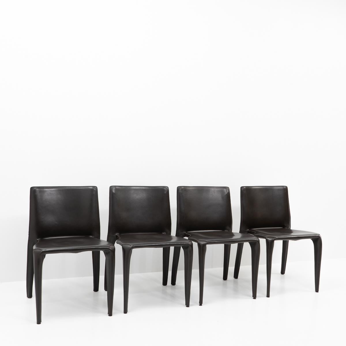 Italian Mario Bellini “Bull” Side Chairs for Cassina, Set of Four, 1990s For Sale