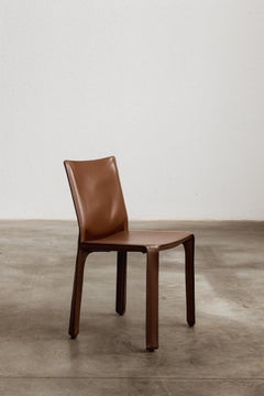 Mario Bellini "CAB 412” Chair for Cassina, Hazelnut Leather, 1978