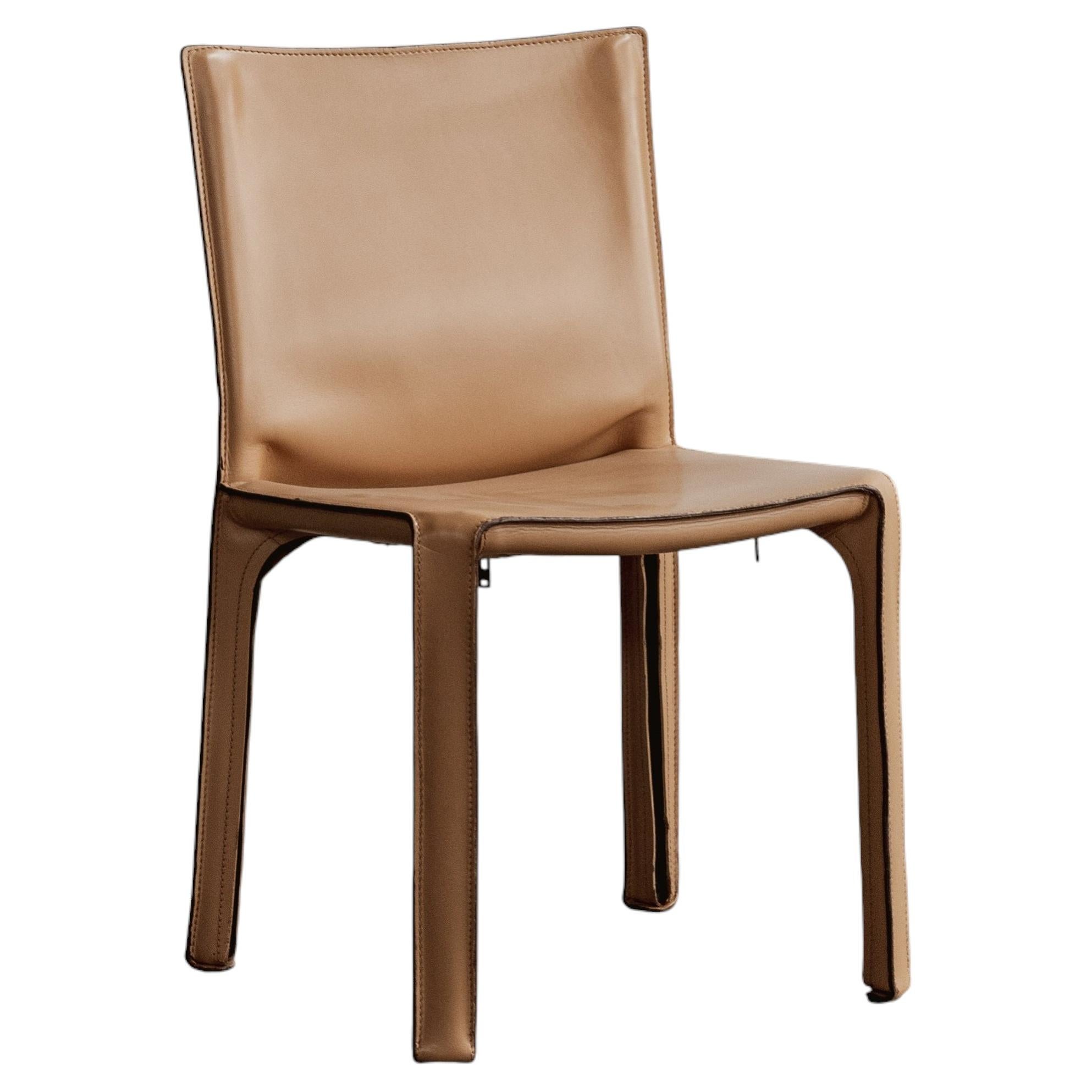 Mario Bellini "CAB 412” Chair for Cassina, Natural Leather, 1978