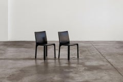 Mario Bellini "CAB 412” Chairs for Cassina, Black Leather, 1978, Set of 2