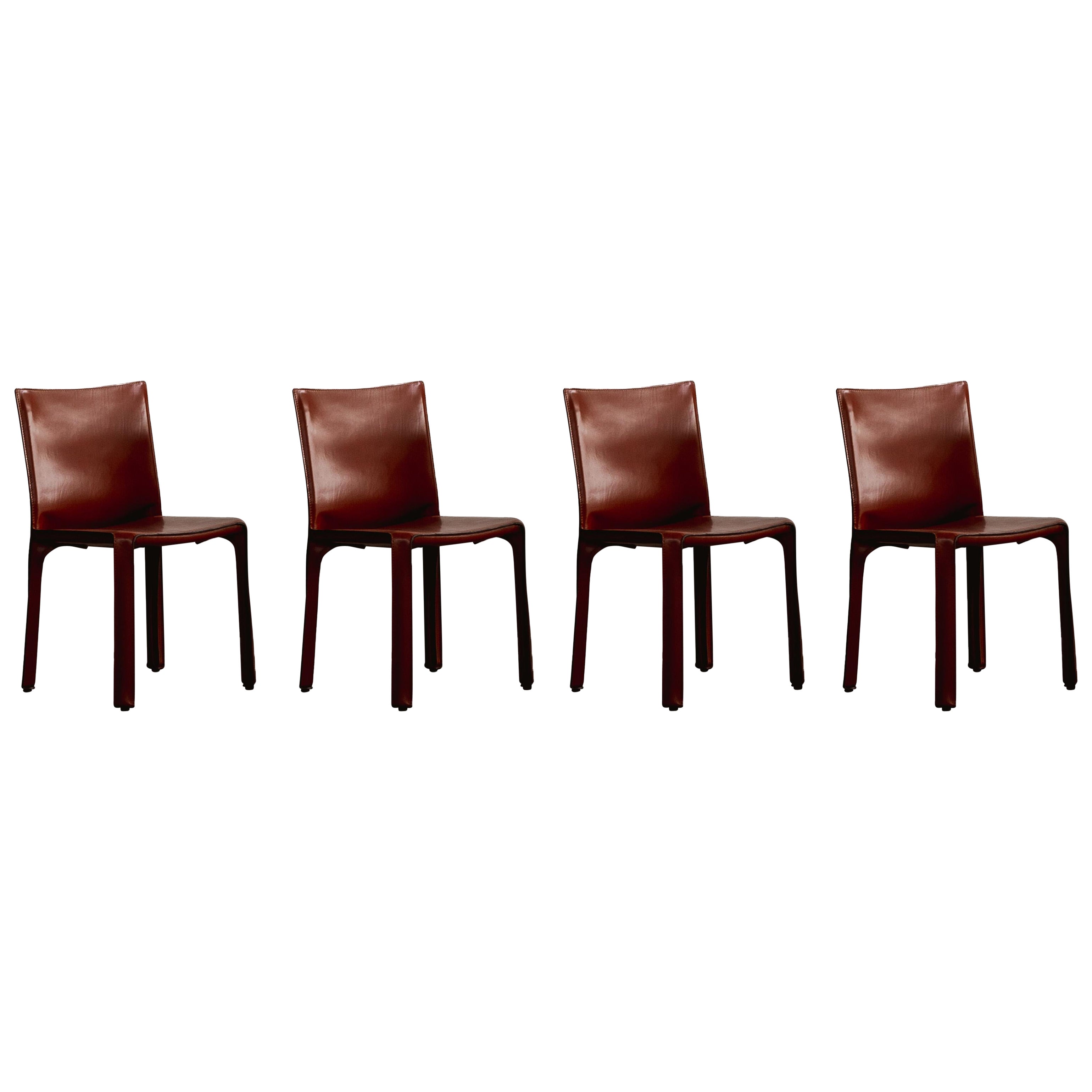 Mario Bellini 412 "CAB" Esszimmerstühle für Cassina, 1978, Satz mit 4 Stühlen