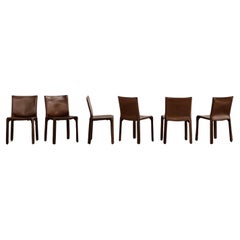 Mario Bellini "CAB 412" Stühle für Cassina, Haselnussleder, 1978, 6-teilig