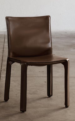 Mario Bellini "CAB 412” Chair for Cassina, Tobacco Leather, 1978