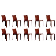 Mario Bellini "CAB 412” Dining Chairs for Cassina, 1978, Set of 10