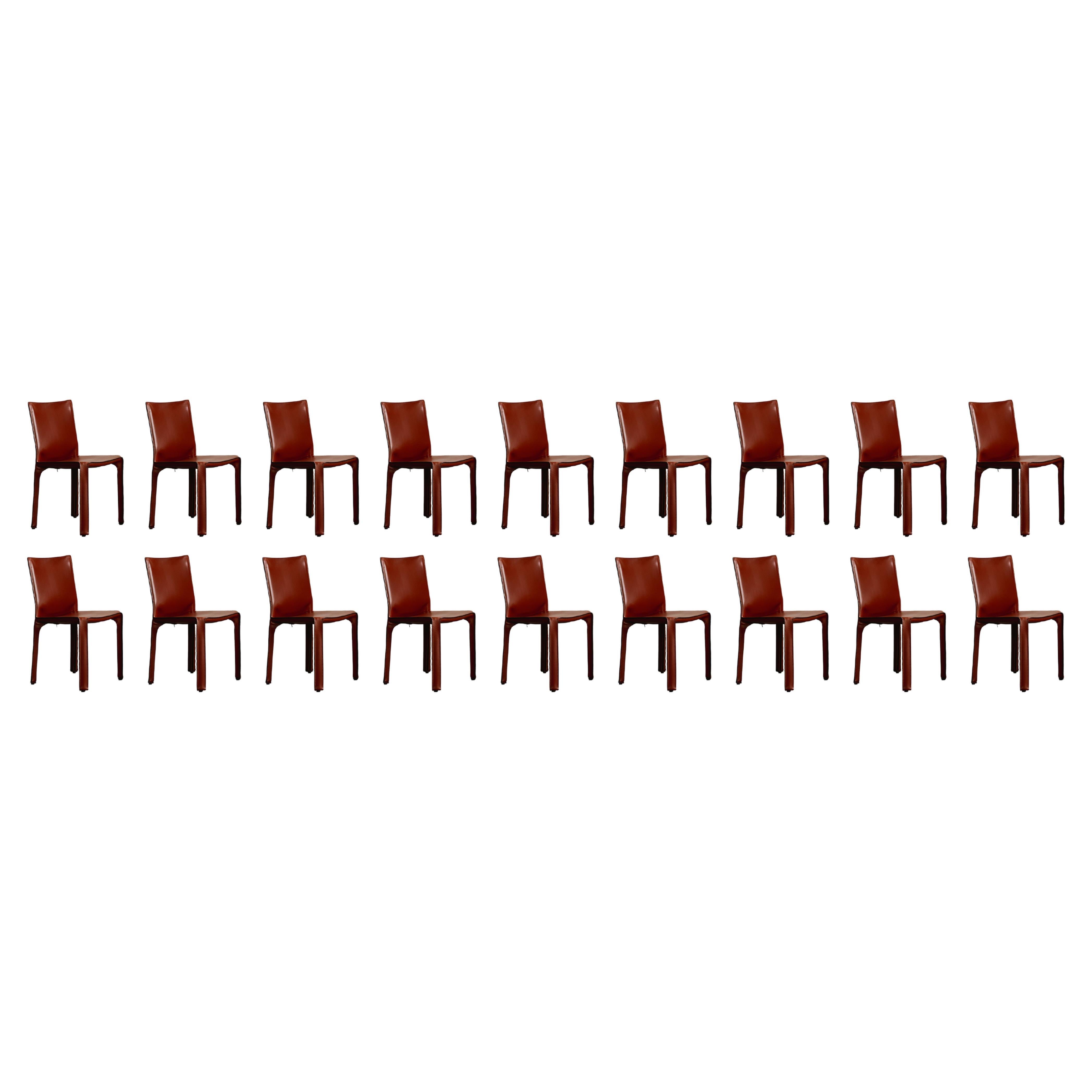 Mario Bellini "CAB 412" Esszimmerstühle für Cassina, 1978, 18 Exemplare