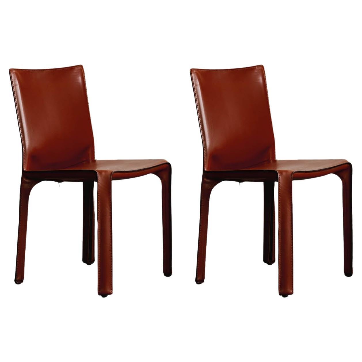 Mario Bellini "CAB 412” Dining Chairs for Cassina, 1978, Set of 2