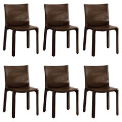 Mario Bellini "CAB 412” Dining Chairs for Cassina, 1978, Set of 6
