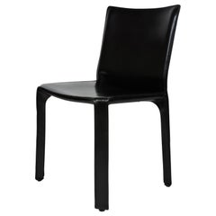 Mario Bellini CAB 412 Italian Modern Black Leather Side Chair for Cassina