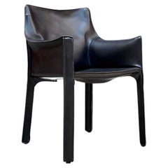 Mario Bellini „CAB 413“ Stuhl für Cassina, schwarzes Leder, 1977
