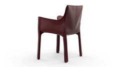 Mario Bellini Cab 413 Chair in Saddle Leather & Steel, Mid-Century
