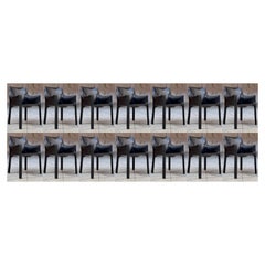 Vintage Mario Bellini "CAB 413" Chairs for Cassina in black, 1977, Set of 14