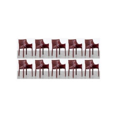 Vintage Mario Bellini "CAB 413" Chairs for Cassina in Bordeaux, 1977, Set of 10