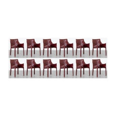 Mario Bellini "CAB 413" Chairs for Cassina in Bordeaux, 1977, Set of 12