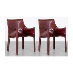 Mario Bellini "CAB 413" Chairs for Cassina in Bordeaux, 1977, Set of 2