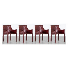 Vintage Mario Bellini "CAB 413" Chairs for Cassina in Bordeaux, 1977, Set of 4