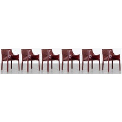 Vintage Mario Bellini "CAB 413" Chairs for Cassina in Bordeaux, 1977, Set of 6