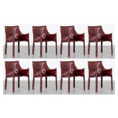 Vintage Mario Bellini "CAB 413" Chairs for Cassina in Bordeaux, 1977, Set of 8