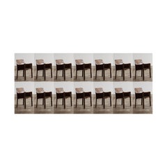 Mario Bellini "CAB 413" Chairs for Cassina in Dark Brown, 1977, Set of 14