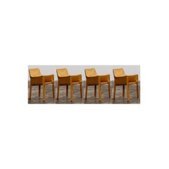 Vintage Mario Bellini "CAB 413" Chairs for Cassina in Yellow, 1977, Set of 4