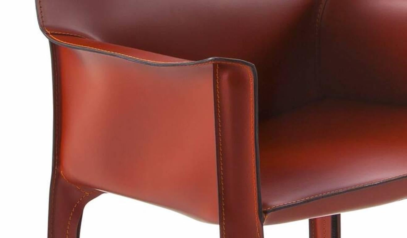 Italian Mario Bellini Cab 413 cowhide leather armchair for Cassina, Italy - new For Sale