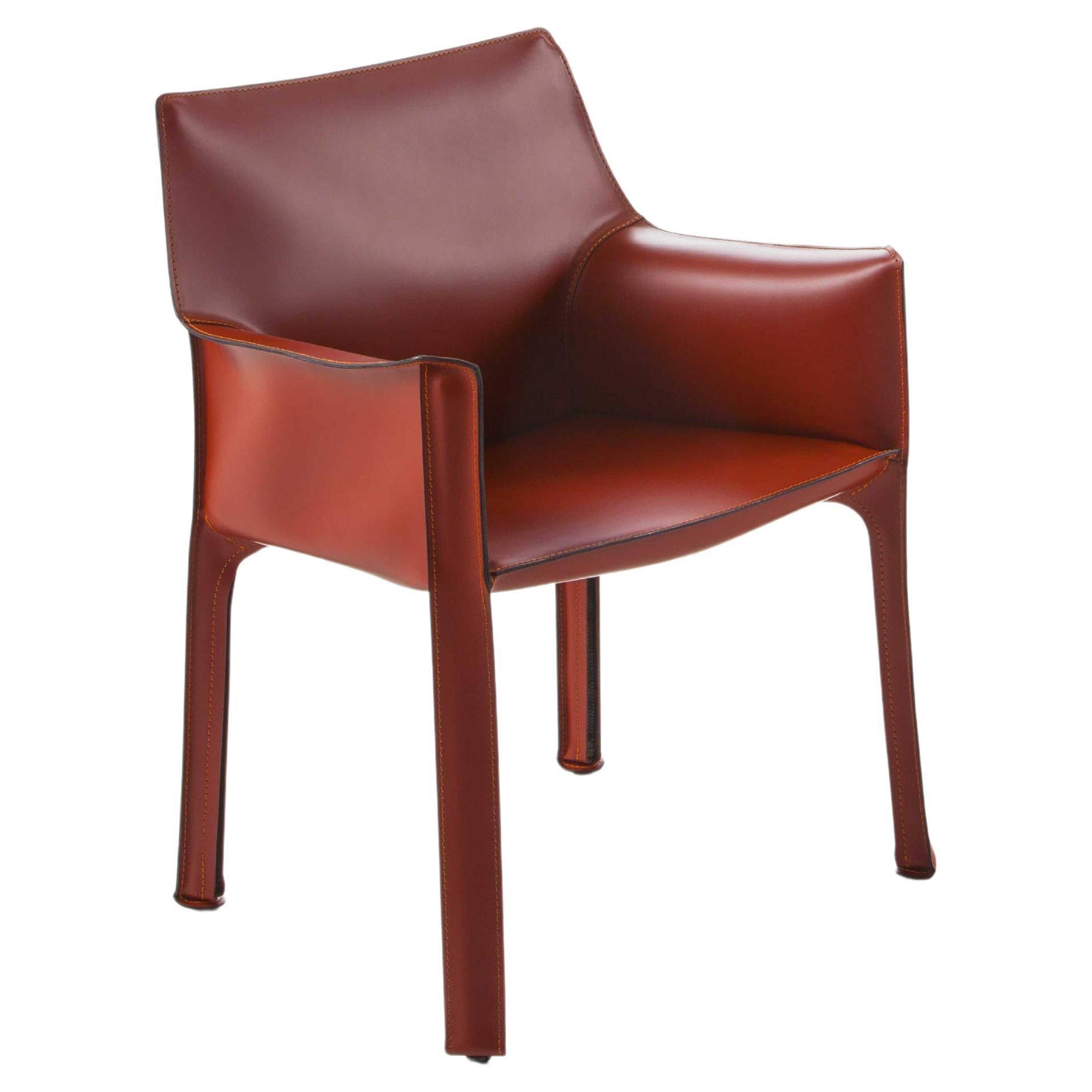 Mario Bellini Cab 413 cowhide leather armchair for Cassina, Italy - new