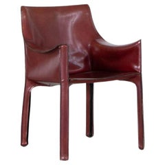 Silla "CAB 413" de Mario Bellini para Cassina, cuero burdeos, 1977