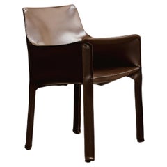 Vintage Mario Bellini "CAB 413" Chairs for Cassina in Dark Brown, 1977