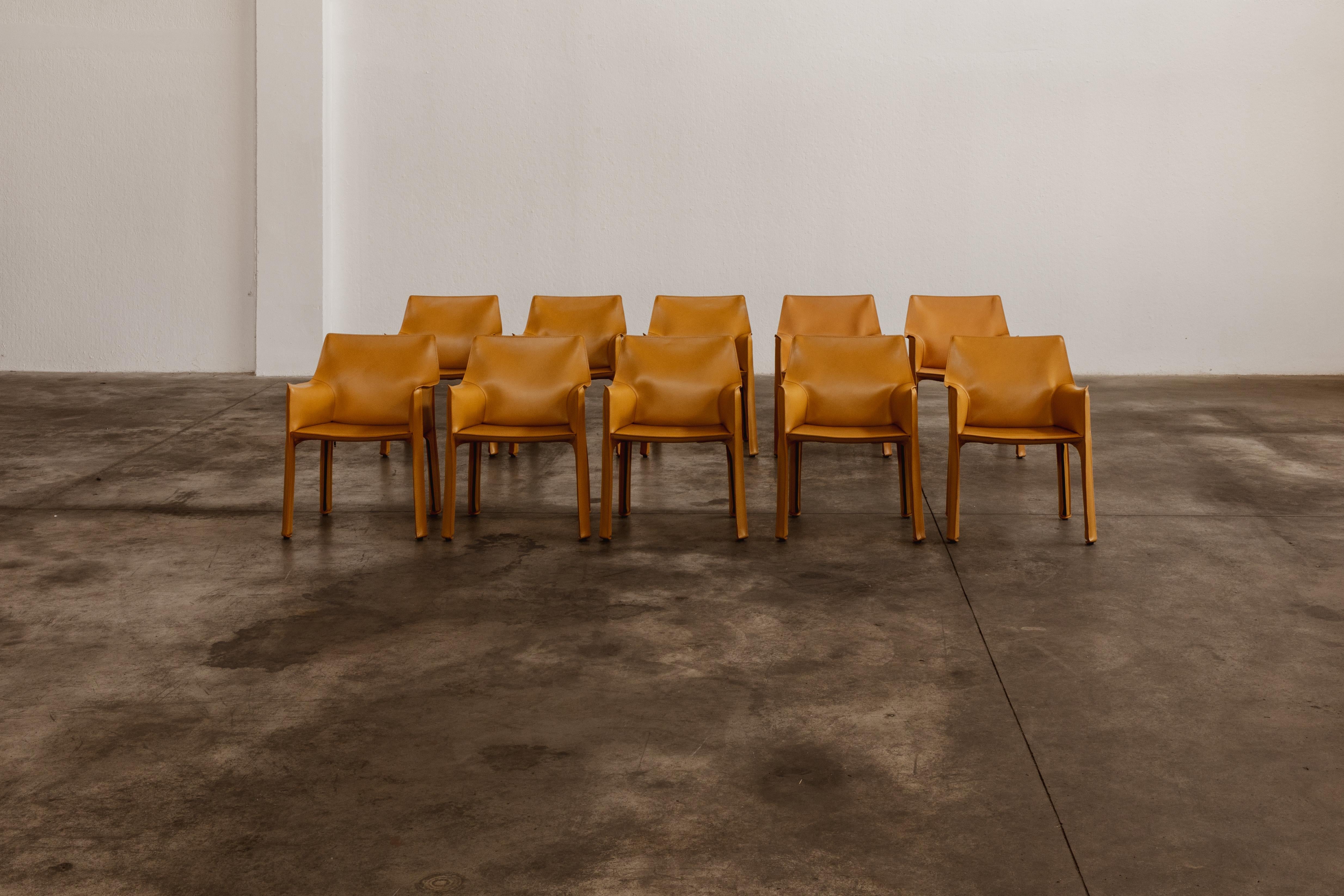Mario Bellini pour Cassina, 1977, lot de 10 chaises de salle à manger CAB 413 Bon état - En vente à Lonigo, Veneto