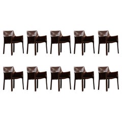 Vintage Mario Bellini "CAB 413” Dining Chairs for Cassina, 1977, Set of 10