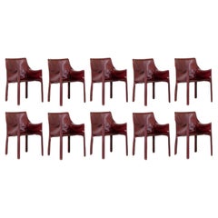 Mario Bellini "CAB 413” Dining Chairs for Cassina, 1977, Set of 10