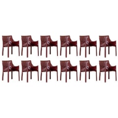 Vintage Mario Bellini "CAB 413” Dining Chairs for Cassina, 1977, Set of 12