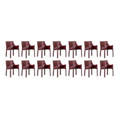 Vintage Mario Bellini "CAB 413” Dining Chairs for Cassina, 1977, Set of 14