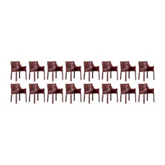 Vintage Mario Bellini "CAB 413” Dining Chairs for Cassina, 1977, Set of 16