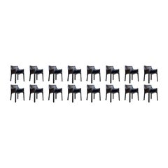 Vintage Mario Bellini "CAB 413" Dining Chairs for Cassina, 1977, Set of 16