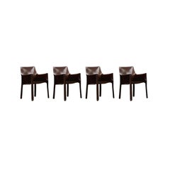 Vintage Mario Bellini "CAB 413” Dining Chairs for Cassina, 1977, Set of 4