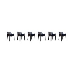Vintage Mario Bellini "CAB 413" Dining Chairs for Cassina, 1977, Set of 6