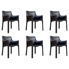 Mario Bellini "CAB 413" Dining Chairs for Cassina, 1977, Set of 6