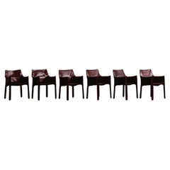 Mario Bellini "CAB 413" Chairs for Cassina in Bordeaux, 1977, Set of 6