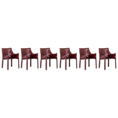 Vintage Mario Bellini "CAB 413” Dining Chairs for Cassina, 1977, Set of 6