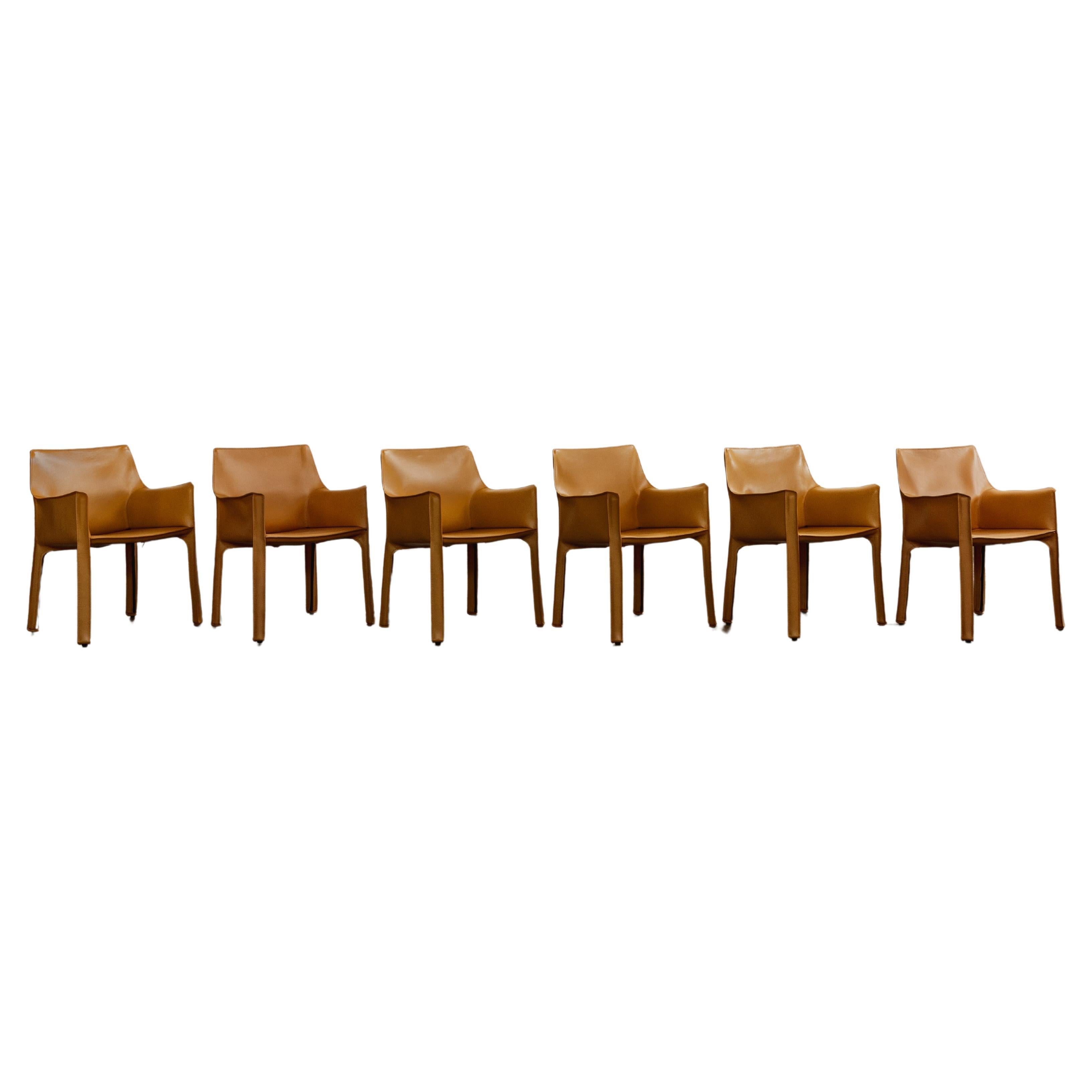 Mario Bellini "CAB 413" Dining Chairs for Cassina, 1977, Set of 6