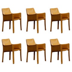 Mario Bellini "CAB 413” Dining Chairs for Cassina, 1977, Set of 6