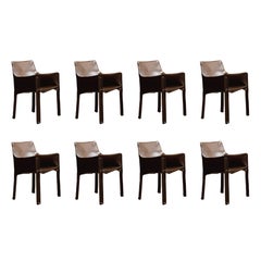 Vintage Mario Bellini "CAB 413” Dining Chairs for Cassina, 1977, Set of 8